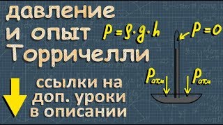 АТМОСФЕРНОЕ ДАВЛЕНИЕ физика 7 класс опыт Торричелли