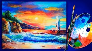 Видео урок "Морской пейзаж" Картина маслом