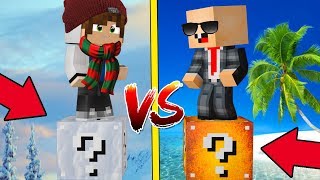 ЗИМА ЛАКИ БЛОК VS ЛЕТО ЛАКИ БЛОК! НУБ ПРОТИВ ПРО! ВЫЖИТЬ НА 1 БЛОКЕ! #13