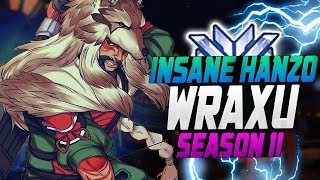 BEST Hanzo Carry by - WRAXU RANK #1 HANZO! [ OVERWATCH SEASON 11 TOP 500 ]