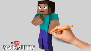 How To Draw And Paint  Player Minecraft Как Нарисовать Стива Из Майнкрафта