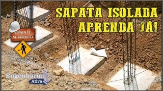 Sapata isolada, passo a passo de como executar