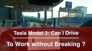 CHALLENGE: Can I drive to work without braking in my Tesla Model 3?