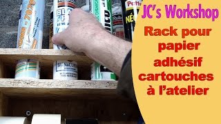 Comment faire un rack d'atelier pour papier absorbant, adhésifs, cartouches - Travail du bois - #49