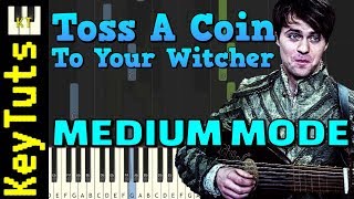 Toss A Coin To Your Witcher [Jaskier] from The Witcher - Medium Mode [Piano Tutorial] (Synthesia)