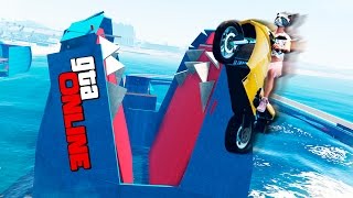 СУМАСШЕДШИЕ ГОНКИ НА МОТО ПО СИНЕМУ КИТУ - GTA 5 ONLINE