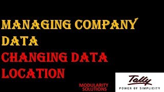 Data location in Tally|| change data files in Tally ERP9|| Tally Backup| Tally Data