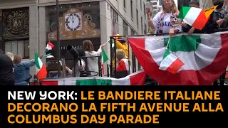 New York: le bandiere italiane decorano la Fifth Avenue alla Columbus Day Parade