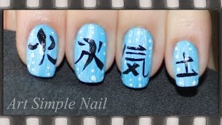 "Иероглифы" маникюр в домашних условиях | Hieroglyph Nail Art