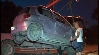 Пьяный водитель разбил о столб служебную машину жены.MestoproTV