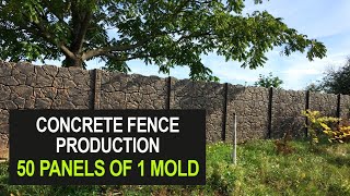 Precast concrete fence 50 panels of 1 mold DIY production