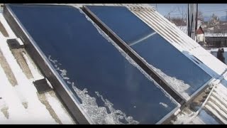Как работают солнечные коллекторы зимой в сильный мороз.  How do solar collectors in winter.