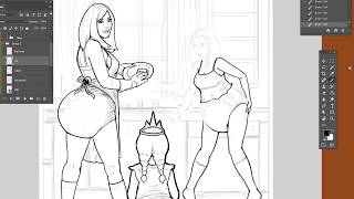 Inking Comic Cover Tales from the Crib Keeper Halloween Issue part 1