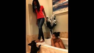 Tammy Rivera can't take a bath without the whole family & dog busting in on her! #LHHATL