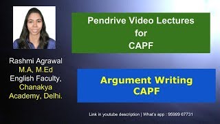 Sample Question on Argument Writing  CAPF - Women Empowerment - Urban Phenomena (Bipin)