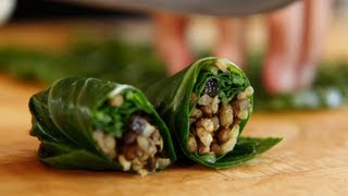 How to Make Stuffed Collard Greens with Tzatziki Sauce