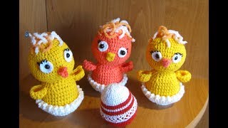 МК Цыпленок - оформление мордашки и сборка. Chick - how to crochet.