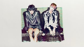 [speed drawing] bts JIMIN&SUGA fanart (bts 지민 & 슈가 팬아트) [NOCEKKO]