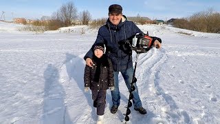 Тест Мотоледобура Vista 2-х такт. SOLO  3,7л/с! Подарок сына Ивана!!