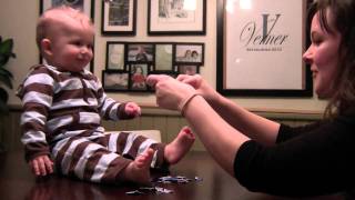 baby Liam laughing hysterically at ripping paper