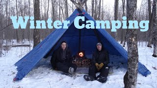 Winter Overnighter In DIY Hot Tent