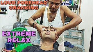 Best ever Forehead cracking | Powerful Indian head and body massage | ASMR
