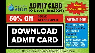admit card for O LEVEL Jan2020
