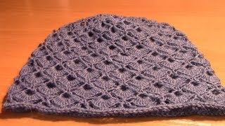 Вязание ажурной женской шапки ракушками  Часть 7 из 7