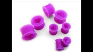 Purple Silicone Heart Flexible Tunnels (6G - 5/8")