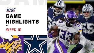 Vikings vs. Cowboys Week 10 Highlights | NFL 2019