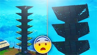 BUILDING THE TALLEST 'PORT-A-FORT' SKY BASE EVER! FORTNITE BATTLE ROYALE WORLD RECORD SKYBASE!