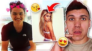 REACTING TO MY LITTLE BROTHERS NEW GIRLFRIEND!! (First KISS)