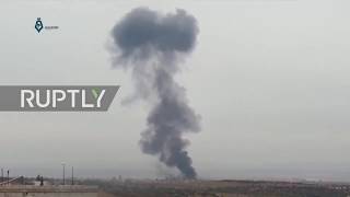 Moment Russian pilot ejects after Su-25 jet downed in Syria