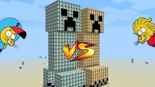 KRAL ŞAKİR VS REMZİ CREEPER ŞANS BLOKLARI - Minecraft