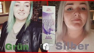 Grüne Haare SILBER/WEIß färben mit WELLA COLOR FRESH (german)| bente blaa