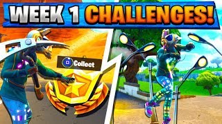 Fortnite WEEK 1 CHALLENGES GUIDE! Secret Battle Star & Streetlight LOCATIONS! Battle Royale Season 6