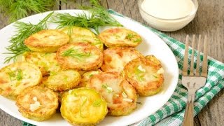 Жареные кабачки с чесноком и сметаной