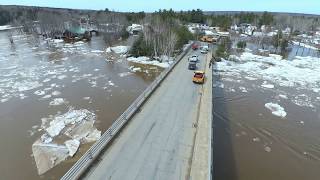 Drone Footage of Ice Run/Flooding in Lyttleton, NB.  April 27, 2018.