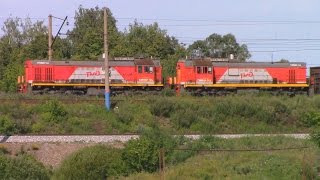 ТЭМ18ДМ-744/743 на сортировочной горке Рузаевка