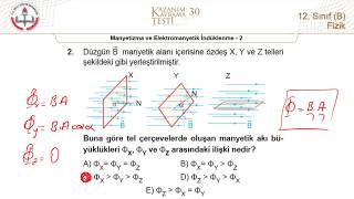 12B MEB Fizik Kazanım Kavrama Testi-30 (Manyetizma ve Elektromanyetik İndükleme-2) [2018-2019]