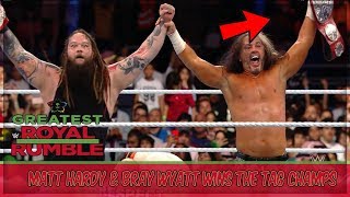 Matt Hardy & Bray Wyatt Win The RAW TAG TEAM CHAMPIONSHIPS (WWE GREATEST ROYAL RUMBLE RESULTS)