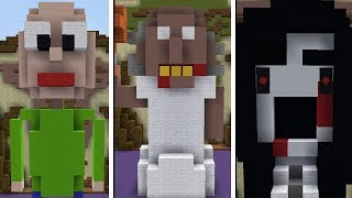 Minecraft: BALDIS VS GRANNY VS SLENDRINA! QUAL DÁ MAIS MEDO? (BUILD TUBERS)