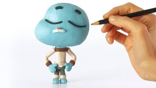Gumball ?Superhero Play Doh Stop motion cartoons for kids