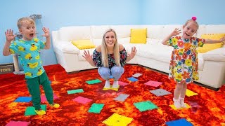 Gaby and Alex play the Floor is Lava game with Mama