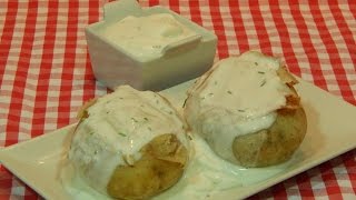 Receta fácil de patatas asadas con crema agria
