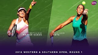 Bethanie Mattek-Sands  vs. Madison Keys | 2018 Western & Southern Open Round One | WTA Highlights