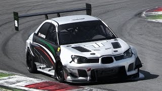 Subaru Impreza WRX STi Time Attack Car In Action On Track