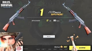 RULES OF SURVIVAL Gameplay - TOP 1 Full Run 17 KILLS !!