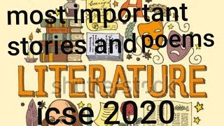 English literature ICSE 2020 important stories and poems