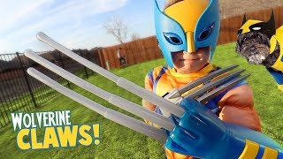 Wolverine Claws! Super Hero Gear Test & Toys Review for Kids!